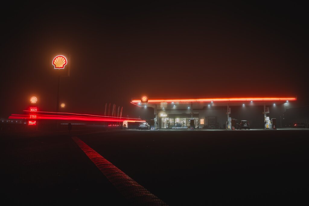 A Shell gas station. 