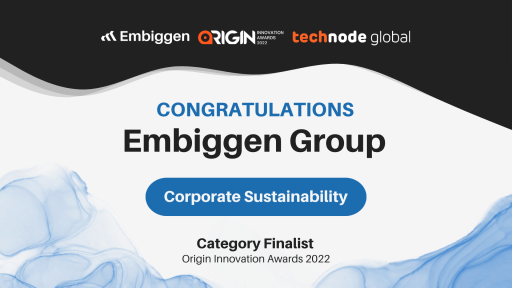 2022 ORIGIN Innovation Awards: Embiggen finalist for Corporate Sustainability