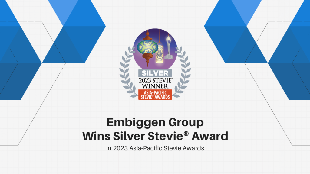The Embiggen Group was named the winner of a Silver Stevie® Award in the Most Innovative Startup of the Year - Business Service Industries category in the 10th annual Asia-Pacific Stevie Awards.