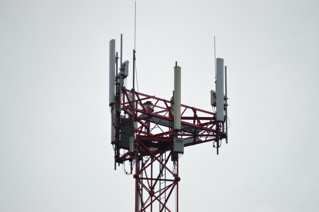 Close up of a cell tower similar to some of Nokia's current products.
