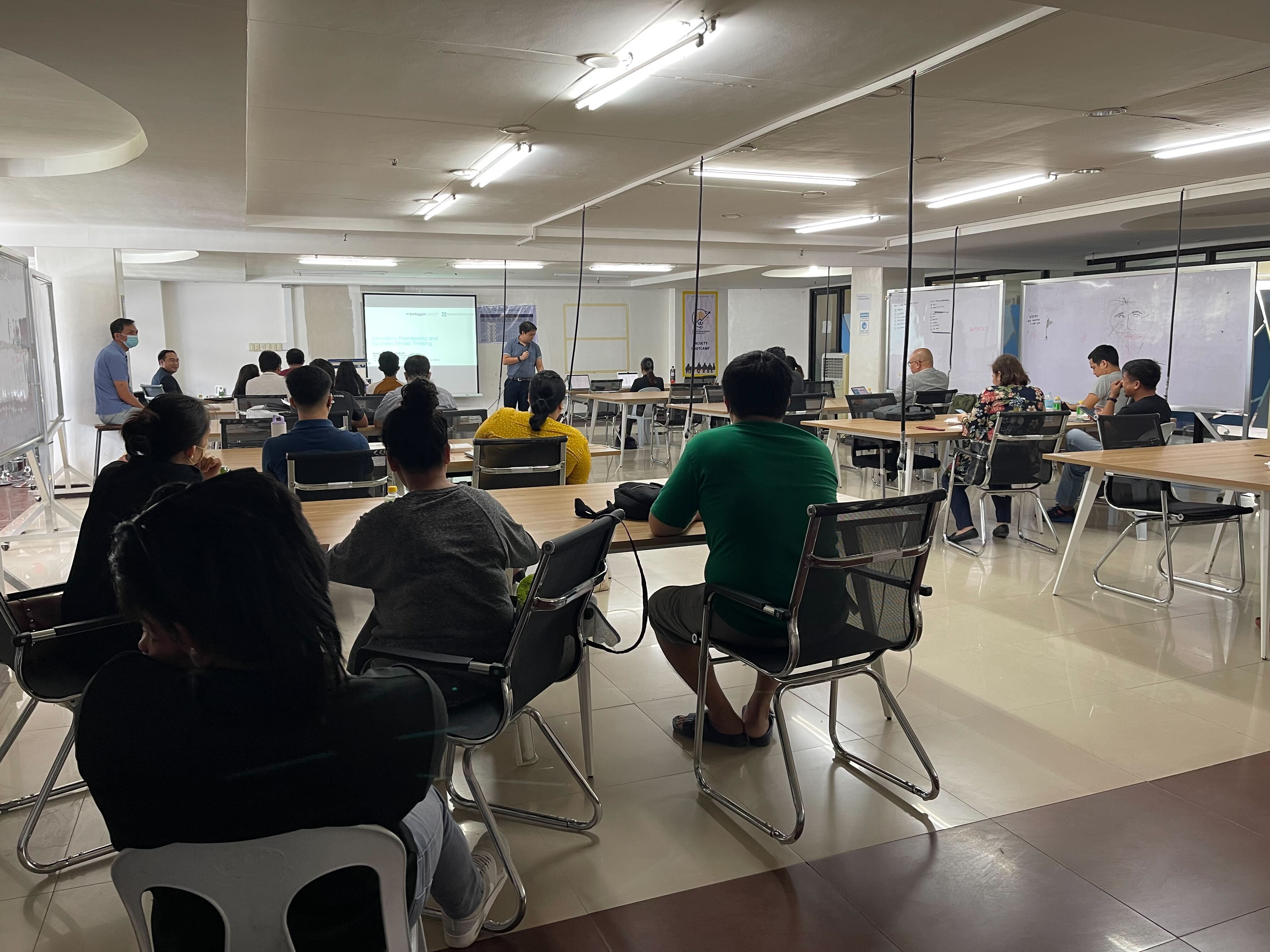 One in-person session of the DOST x Embiggen bootcamp.