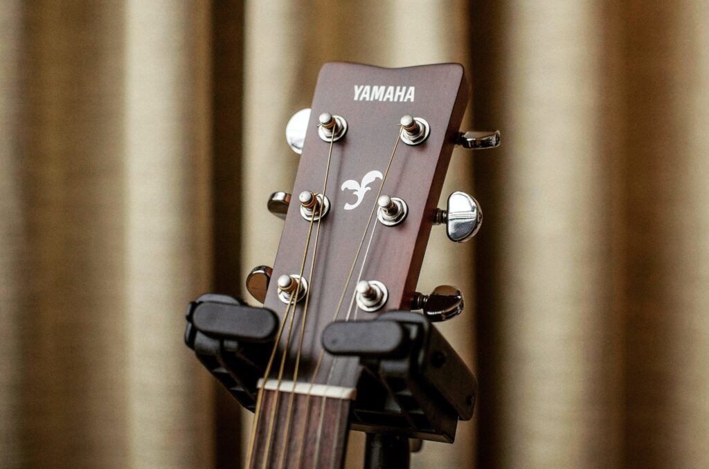 Close up of a Yamaha Guitar